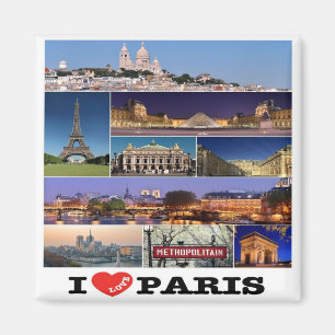 FR - Frankrijk - Parijs - I Love. Collage Mosaic Magneet