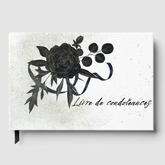 FR | Livre de condoléances - Rose noire Gastenboek