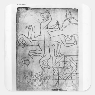 Fr Studies of mannen Vierkante Sticker