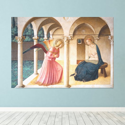 Fra Angelico (1395-1445) - De Aankondiging Canvas Afdruk (Insitu (Houten vloer))