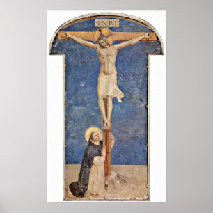 Fra Angelico - StDominic aan het kruis van Christu Poster