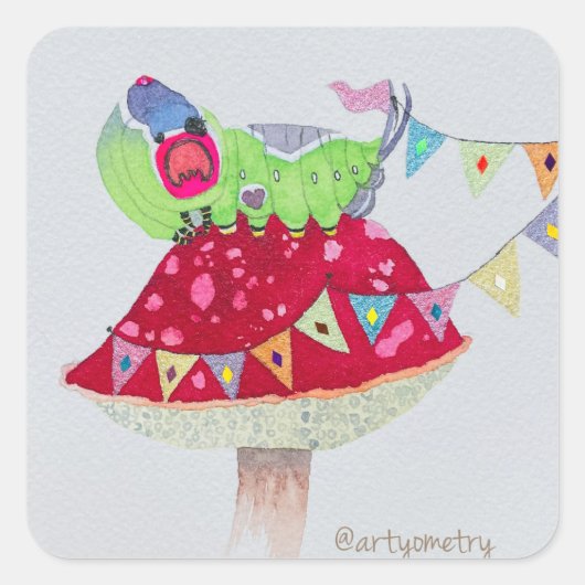 Fraai gevoel vierkante sticker (Voorkant)