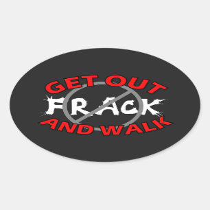 Fracking Bumpersticker, zwart Ovale Sticker