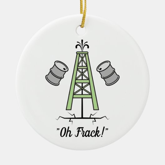 Fracking Oil Rig Keramisch Ornament (Voorkant)