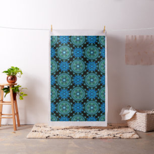 Fractaal groen blauw patroon stof