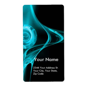 FRACTAAL ROOS 1 Blauw Turquase Black Etiket