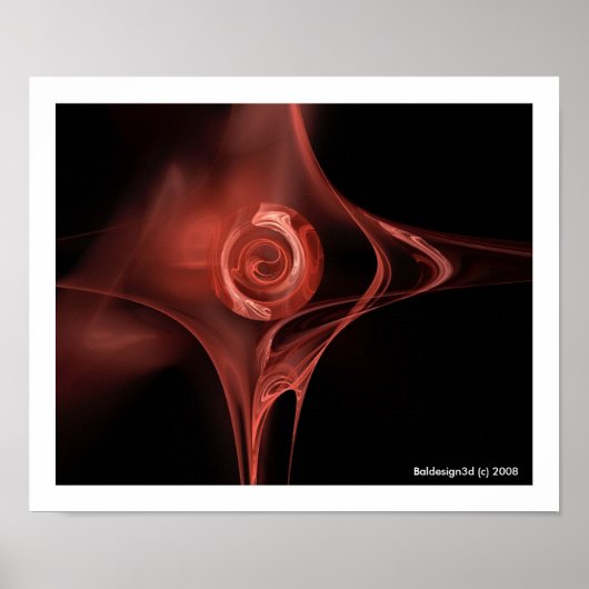 FRACTAAL ROOS, rood bruin Poster (Voorkant)