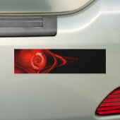 FRACTAAL ROOS, rood, zwart Bumpersticker (Op auto)