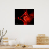 FRACTAAL ROOS, rood, zwart Poster (Keuken)