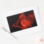 FRACTAAL ROOS, rood, zwart Rechthoekige Sticker (Envelop)