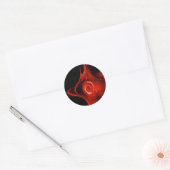 FRACTAAL ROOS, rood, zwart Ronde Sticker (Envelop)