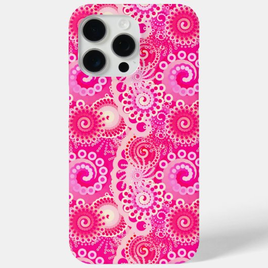 Fractaal wervelpatroon, tinten fuchsia roze Case-Mate iPhone case (Achterkant)