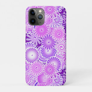 Fractaal wervelpatroon, tinten paars iPhone 11 pro hoesje
