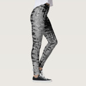 fractaal zwart-wit patroon leggings (Rechts)