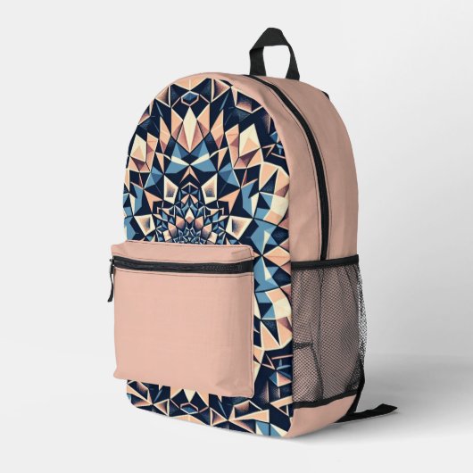 Fractaalfusie Bedrukte Rugzak (Achterkant Hoek Rechts)