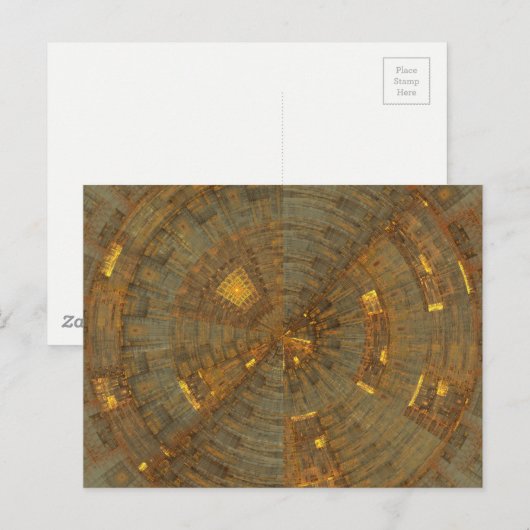 Fractal Abstract Briefkaart "Data Mining" (Voorkant / Achterkant)