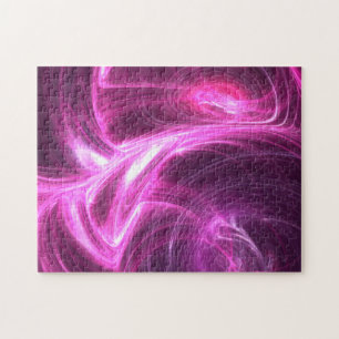 Fractal Abstract Twisted Swirls Paars-roze Legpuzzel