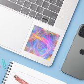 Fractal Abstrait - Sticker en vinyle (Ordinateur portable avec iPhone)