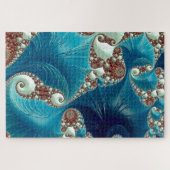 Fractal Art Blauwgroen Blue Stingrays Legpuzzel (Horizontaal)