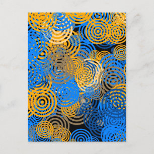 Fractal Art Blue Circles Swirl Mandala Wall Art Briefkaart