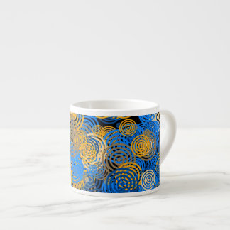 Fractal Art Blue Circles Swirl Mandala Wall Art Espresso Kop