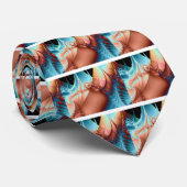 Fractal Art Blue Garden Stropdas (Opgerold)