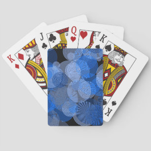 Fractal Art Blue Geometric Circles Swirl Mandala Pokerkaarten