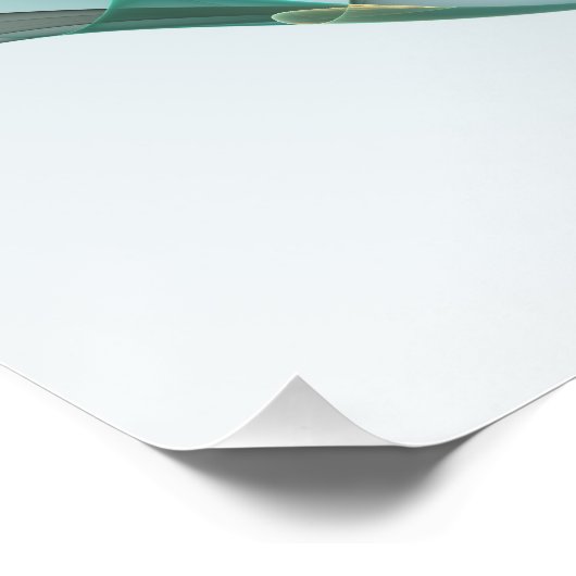 Fractal Art Blue Turquoise Grey Abstract Elegance Perfect Poster (Hoek)