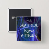 Fractal art GRATITUDE positieve bevestiging Button (Voorkant /achterkant)