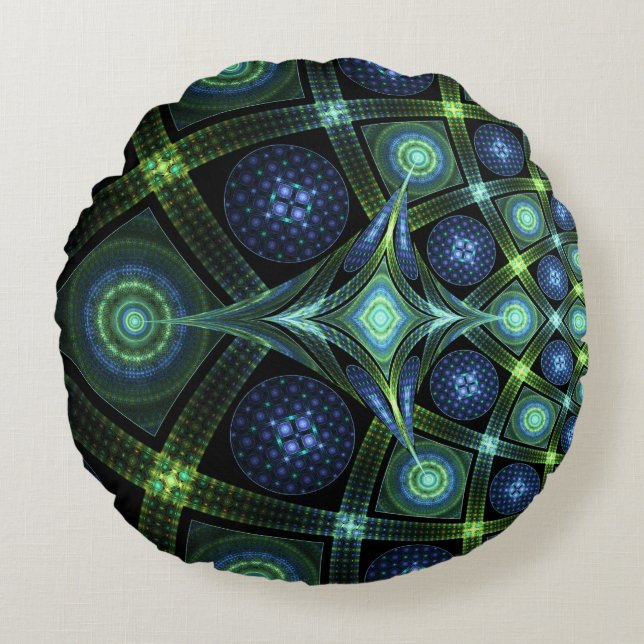 Fractal Art Mandala Universe Round Sierkussen Rond Kussen (Voorkant)