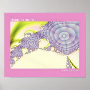 Fractal Art Paars Heart Poster