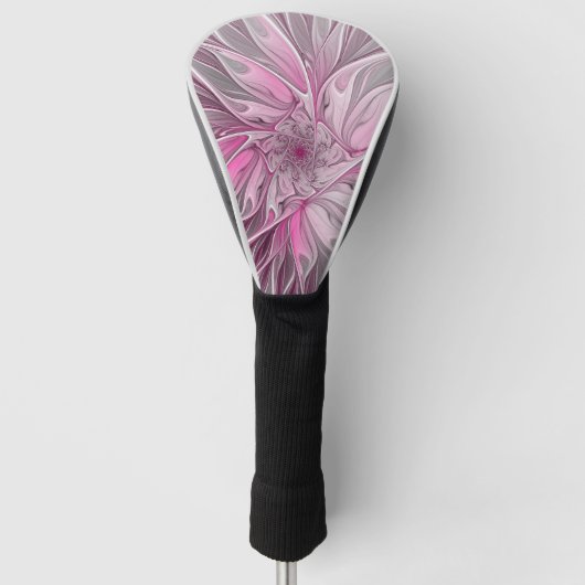 Fractal Art roze bloemendroem, Floral Fantasy Golfheadcover (Voorkant)