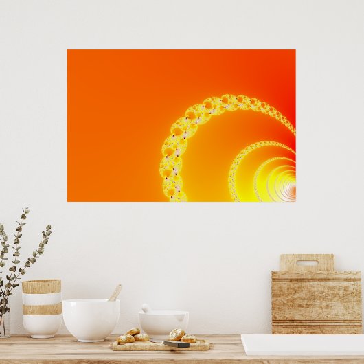 Fractal Art Sound Waves Poster (Keuken)