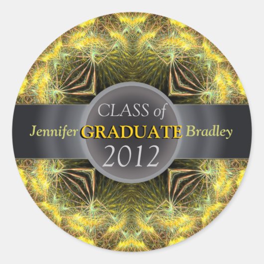 Fractal Award Afstuderen aanpasbare Sticker (Voorkant)