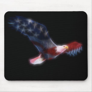 Fractal Bald Eagle Patriotic Mousepad Muismat