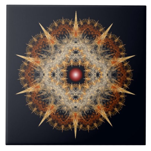 Fractal barbed star ornament tegeltje (Voorkant)