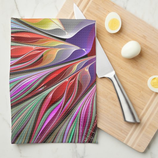 Fractal Bird of Paradise Theedoek (Quarter Fold)