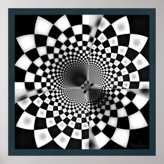 Fractal Black and White Mystery Poster (Voorkant)