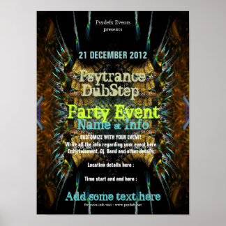 Fractal Blast Party Flyer-Poster Poster