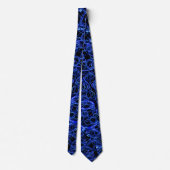 Fractal Blauw- en zwarte viribben Stropdas (Achterkant)