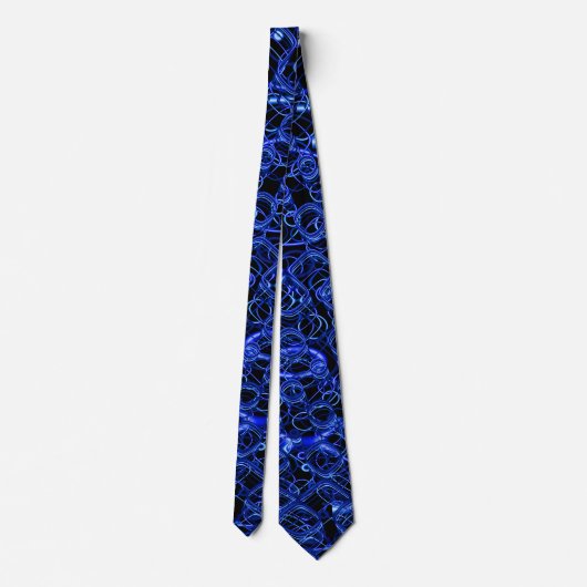 Fractal Blauw- en zwarte viribben Stropdas (Achterkant)