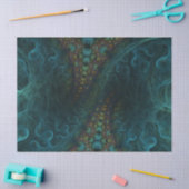 Fractal Blauwgroen Spiral Abstract 24 ontkoppelde  Tissuepapier (Craft)