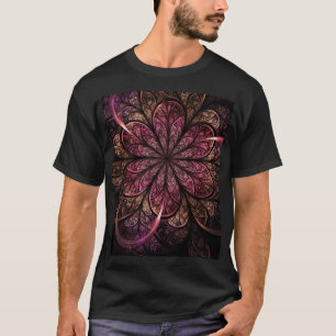 Fractal Bloom: Roze en gouden fusie T-shirt