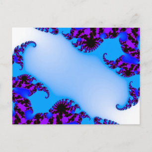 Fractal blue briefkaart