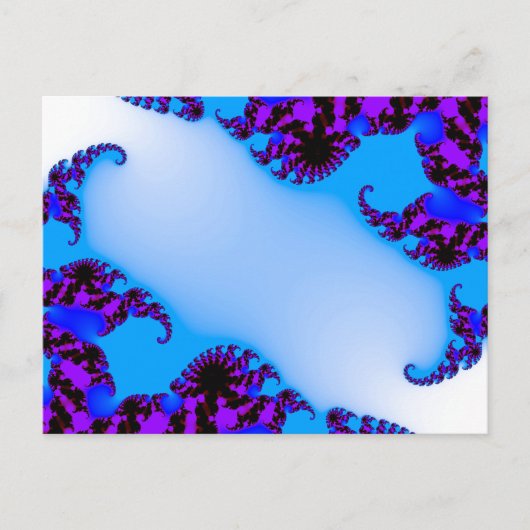 Fractal blue briefkaart (Voorkant)