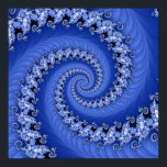 Fractal Blue Double Spiral Poster<br><div class="desc">This double spiral is made of countless other double spirals.  This detailed image is from the Mandelbrot set.</div>