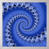 Fractal Blue Double Spiral Poster (Voorkant)