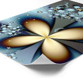 Fractal Blue Gold Cute Abstract Floral Poster (Hoek)