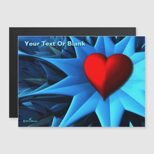 Fractal Blue Heart Flower (Voorkant / Achterkant)