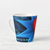 Fractal Blue Heart Flower Latte Mok (Linkerhoek)